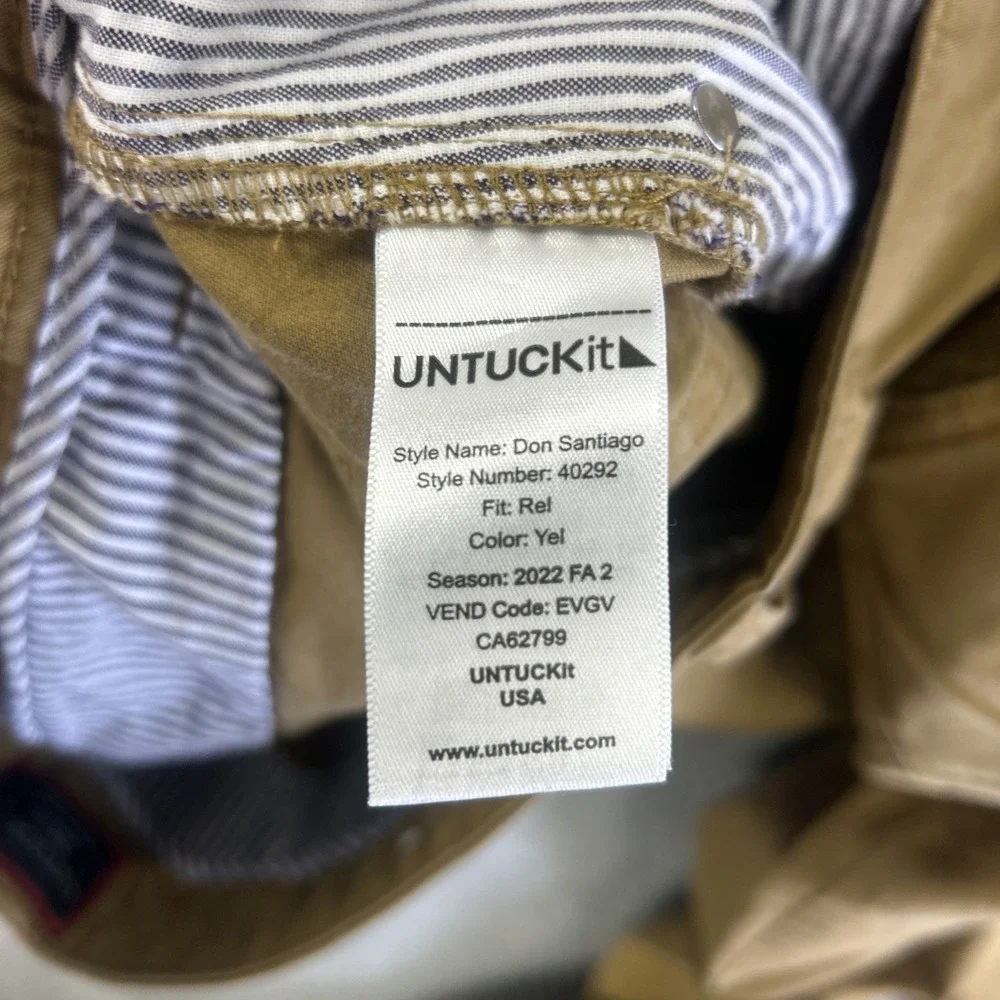 UNTUCKit Pants Mens‎ 35x32* Brown Khaki Don Santiago Chinos Straight Leg Stretch